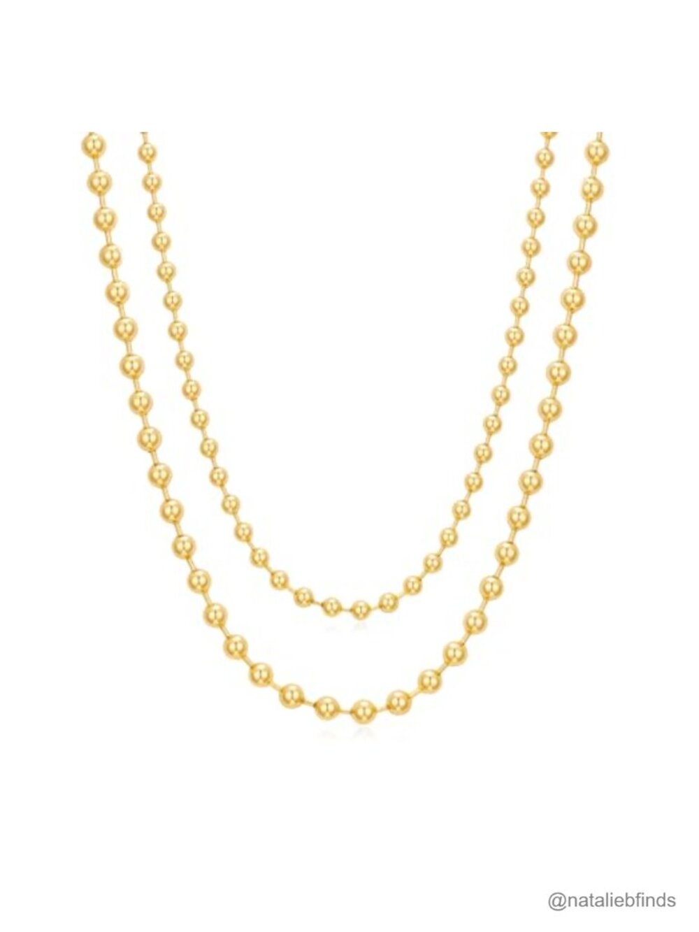 Gold Beaded Necklaces Set for Women Layered Chunky Dainty Ball Chain 14K Gold